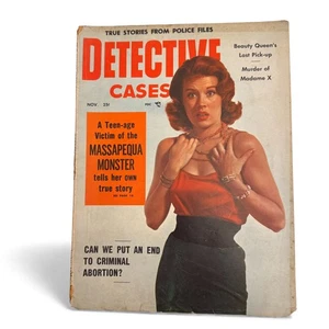 Detective Cases November Vintage True Crime Magazine Massapequa Monster 1955 - Imagen 1 de 4