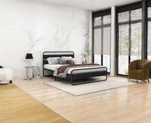 Full/Queen/king  Bed with Headboard/Footboard, Metal Platform, Heavy Duty Frame - Picture 1 of 56