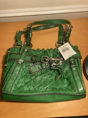 Bolso de Mano Vintage Francesco Biasia Lord & Taylor Fabuloso Cuero de Becerro Verde Foto 1 de 4