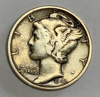 1943-S Mercury Silver Dime Very Fine Condition Trumpet Tail S FS-511 - Image 1 of 3