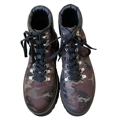 Botas Steve Madden Stomp para mujer 9,5 verdes camufladas hasta el tobillo gruesas grunge trabajo Foto 1 de 4