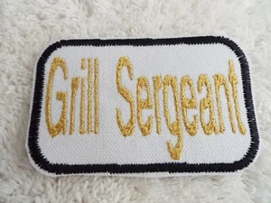 Grill Sergeant 3-7/8" Embroidered Iron-on Patch (E41) - Picture 1 of 1