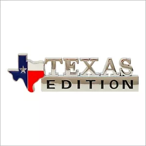 1PC Map+Flag Silver 3D Texas Edition Universal Emblem Decal for Car/Truck/Van - Picture 1 of 6