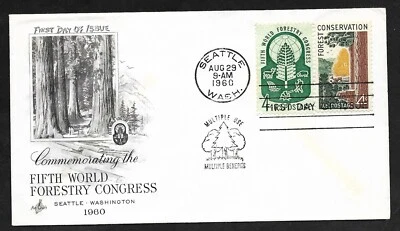 #1156 4c World Forestry Congress -ArtCraft Cachet FDC+ #1122 Forest Conservation - Image 1 of 2