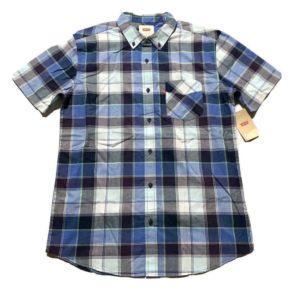 Levi's Men's Size S Riverside Cameron Short Sleeve Plaid Button Shirt Western