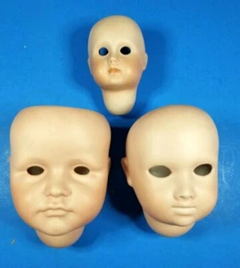 Doll Body Parts 3 Heads 1 Torso Bell Ceramics Inc. Restoration Repair - Picture 1 of 8