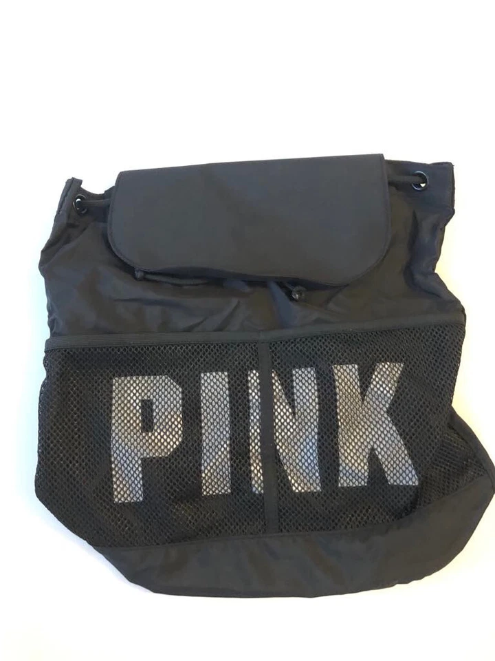 Victoria's Secret Pink Collection Small Black Nylon Backpack