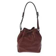 Used Louis Vuitton Petit Noe Shoulder Bag Kenya Brown Leather Lv Logo Engraved