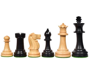 The Canadian Series Chess Pieces in Ebonized Boxwood/Natural Boxwood -3.3" King - Picture 1 of 11