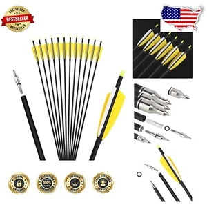 Spine 500 Archery Arrows with Adjustable Nocks - Perfect for Compound & Recurve - Picture 1 of 8