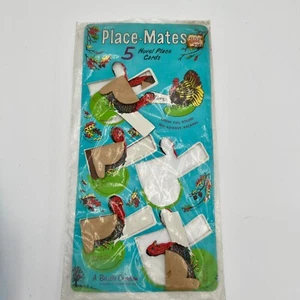 Tarjetas vintage de papel Beistle Place-Mates 5 nuevas tarjetas de acción de gracias/Turquía nuevo de lote antiguo - Imagen 1 de 6