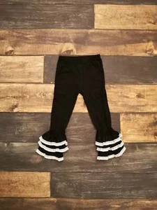 Black Lace Triple Ruffle Leggings - Picture 1 of 1