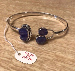 Bracciale Artisan Collection Of India ovale tanzanite argento sterling grezzo - Foto 1 di 6