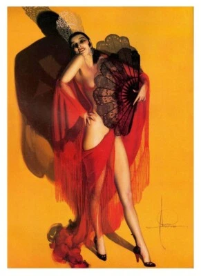 Carmen Art Print – Rolf Armstrong 1927 – Vintage Pin-Up with Spanish Flair - Image 1 of 2