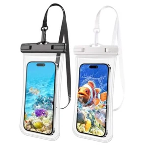 2 PCs Waterproof Phone Pouch, Clear Waterproof Phone Case for Black + White - Picture 1 of 8