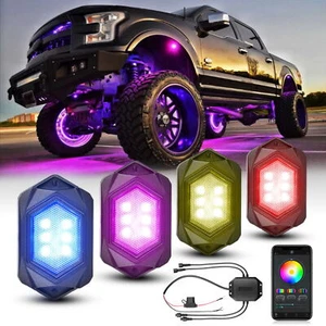 4 Pods RGBW LED Rock Lights Offroad Lamp Underglow Neon Lights Kits for Jeep ATV - Bild 1 von 9