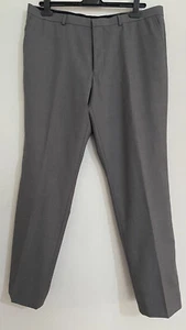 John Lewis Pure Wool Straight Leg Trousers Waist 36 S Inside Leg 29.5 Grey New - Picture 1 of 8