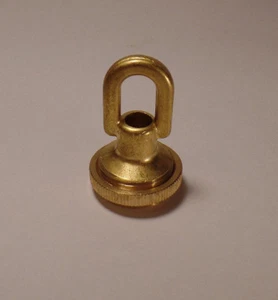 New 1 3/4" Unfinished Brass Screw Collar Loop Lamp Part With Wire Way, 1/4F Tap  - Picture 1 of 1