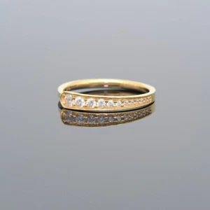 0.08 Ct Diamond Anniversary Band Engagement Diamond Ring 14k Gold Fine Jewelry - Picture 1 of 6