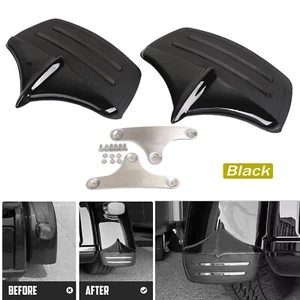 Black Rear Fender Accents Mud Flaps Fit For Harley Trike Tri Glide Ultra Classic - Picture 1 of 20