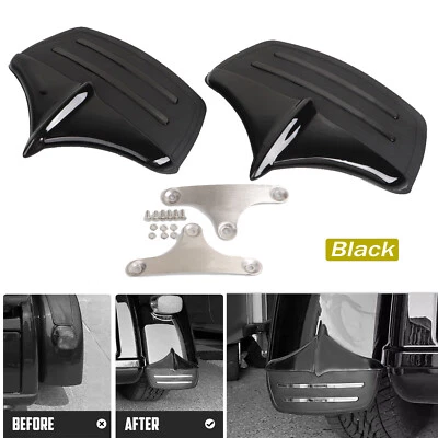Black Rear Fender Accents Mud Flaps Fit For Harley Trike Tri Glide Ultra Classic - Image 1 of 4