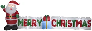 9 Ft. Long Outdoor Airblown Christmas Inflatable Merry Christmas Sign w/Santa - Picture 1 of 1