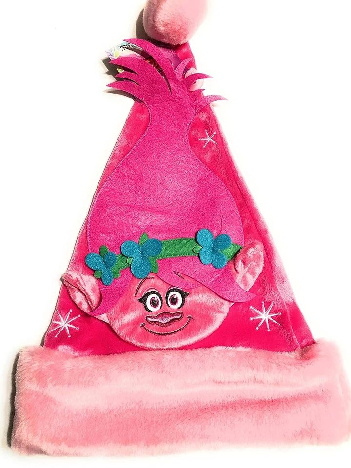 Poppy Trolls Santa Hat Christmas Holiday Party Fancy Dress Costume Accessory - Image 1 of 1