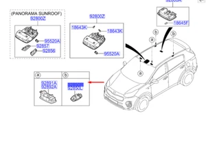 KIA SPORTAGE QL MK4 Rear Right Personal Lamp Assy 92880D9000WK NEW GENUINE - Picture 1 of 2