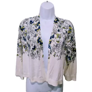 NWT Talbots Floral Shrug Cardigan Sweater Womens XL Open Front #8400 - Picture 1 of 6