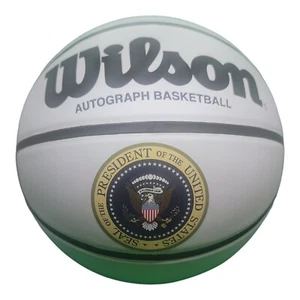 Wilson Official Size Autograph Basketball Brown White US PRESIDENTIAL SEAL - Picture 1 of 2