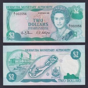 Billete Bermudas 2 Dólares 1988 T 34a Fds / - Imagen 1 de 1