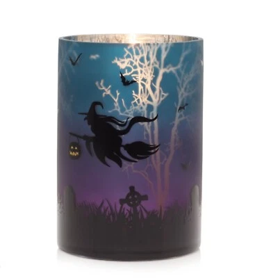 YANKEE свечи летающие ведьмы большой стеклянная банка подсвечник Хэллоуин новый в коробке - Изображение 1 из 3