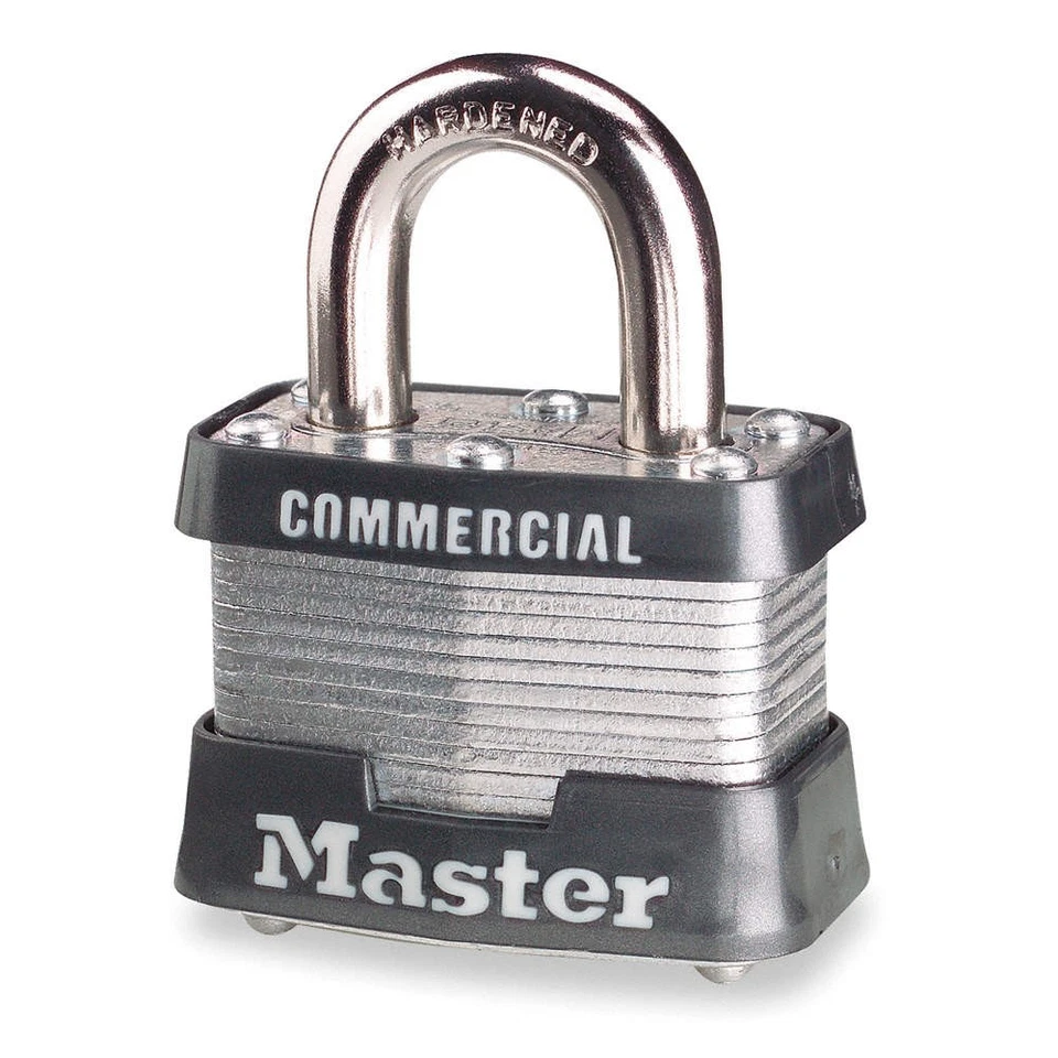 MASTER LOCK 3KA-3213 Keyed Padlock, 5/8 in,Rectangle,Silver PK 6 - Image 1 of 1