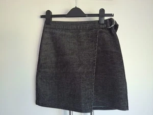 NEW LOOK - Ladies Courdroy wrap skirt, Belt, Black, UK Size 8 - Picture 1 of 6