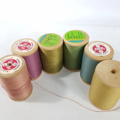 Lot 6 Spools Vintage Conso Glace 16/4 Thread 83040 40 920 929 615 670 - Image 1 of 3