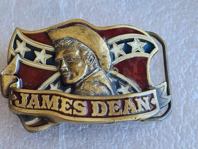 Hebilla de cinturón de latón vintage para hombre - Fundación James Dean 1991 Foto 1 de 4