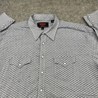 Rock & Roll Denim Pearl Snap Western Shirt Mens 2XL Geometric Aztec/Southwest - Image 1 of 4