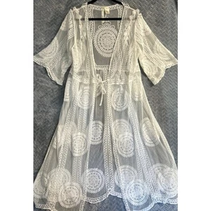 Spolverino lungo ricamato Forgotten Grace taglia 1x casual romantico boho zingaro pizzo - Foto 1 di 6