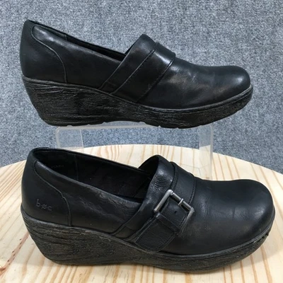Zapatos Boc Born Concept para mujer 8,5 M zuecos cuero negro hebilla de cuña tipo redondo Foto 1 de 4