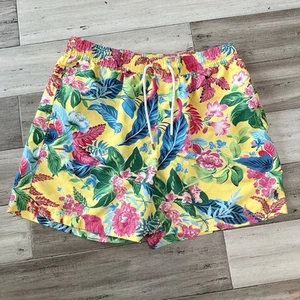 Polo Ralph Lauren uomo XL giallo floreale hawaiano baule da bagno foderato aloha - Foto 1 di 7