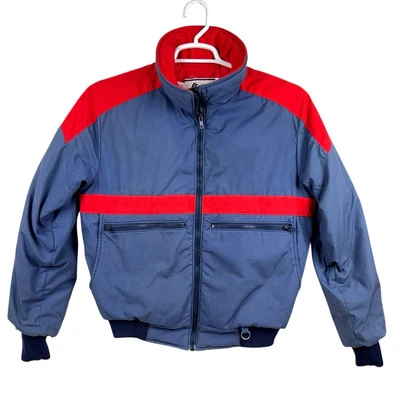 COMFY SKI Raven Industries Inc Mens Jacket Red Blue Down Filled Medium Winter VG - Image 1 of 4