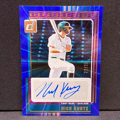 2025 Donruss Signature Series AL Rookie of the Year Nick Kurtz Blue Auto /25 - Image 1 of 2