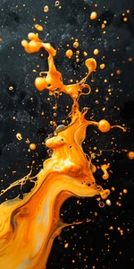 Leinwandbild Orange Schwarz Abstrakt Farbe Wandbild Poster Druck - Bild 1 von 22