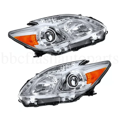 Headlights Pair Driver Passenger Headlamps For 2012 2013 2014 2015 Toyota Prius - Image 1 of 4