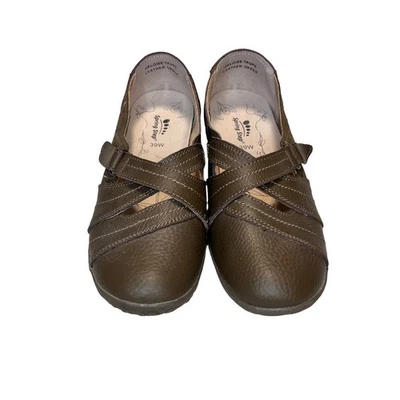 Spring Step Women's 39W Heloise Leather Mary Jane Slip On Shoes Taupe/Grey  - Image 1 of 4