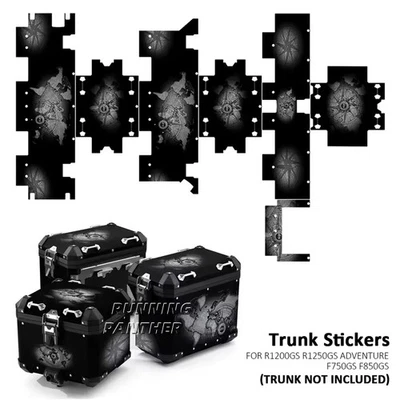 Aluminum Box Trunk Middle/Side Stickers Protection Decal For BMW R1250GS R1200GS - Image 1 of 4