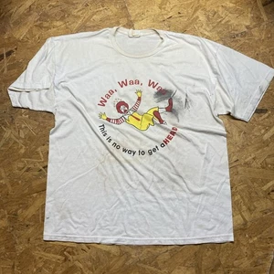 Vintage Ronald McDonald Shirt Mens White McDonalds Promo Fast Food Mascot c3 - Picture 1 of 6