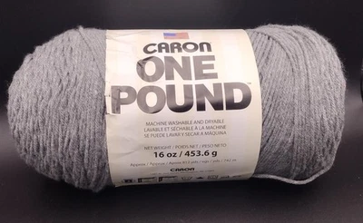Caron One Pound Yarn, Medium Grey Mix, 100% Acrylic, 4 Medium, 812 Yds - Image 1 of 4