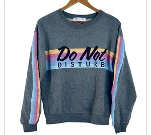 L 11_13 Do Not Disturb Womens/Juniors Sweater Wound Up Grey Lightweight - Picture 1 of 7