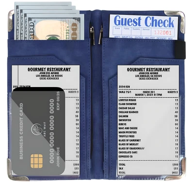 Server Book Wallet for Waiter Waitress – Durable w/ Metal Corners, Extra Pockets - Image 1 of 4